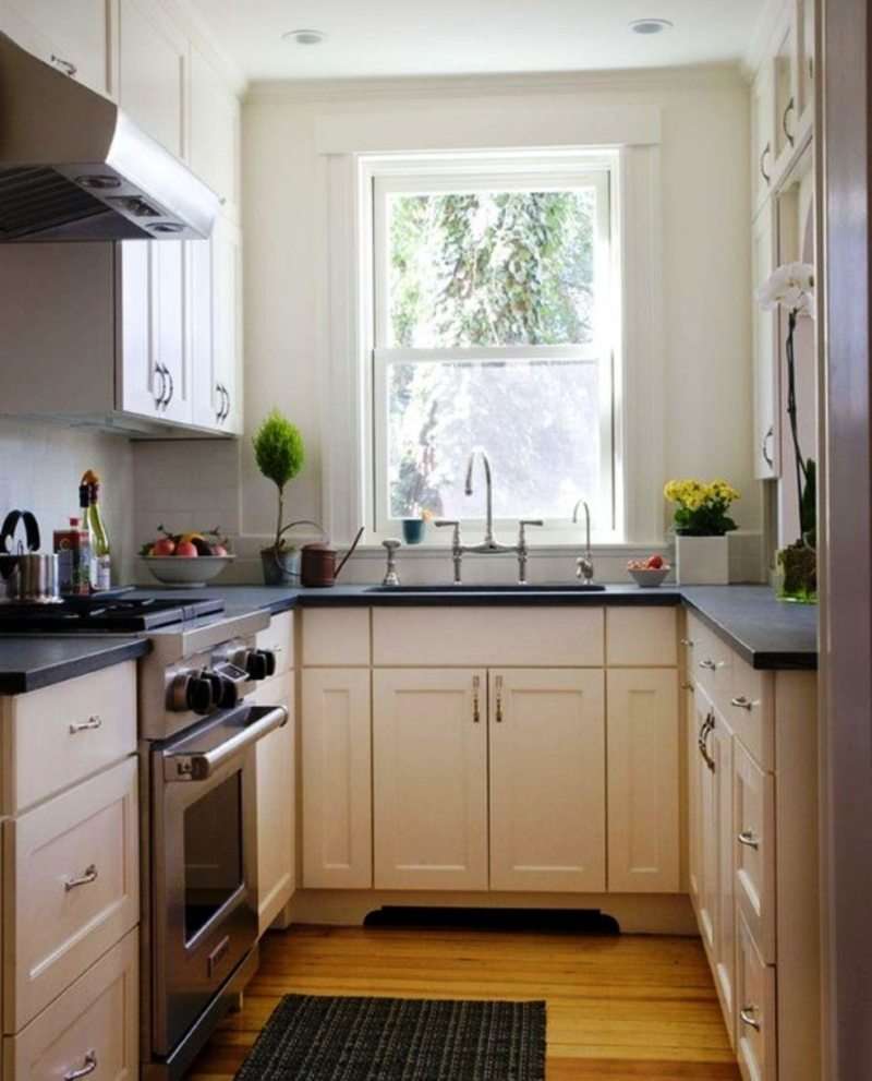 narrow kitchen interior photo