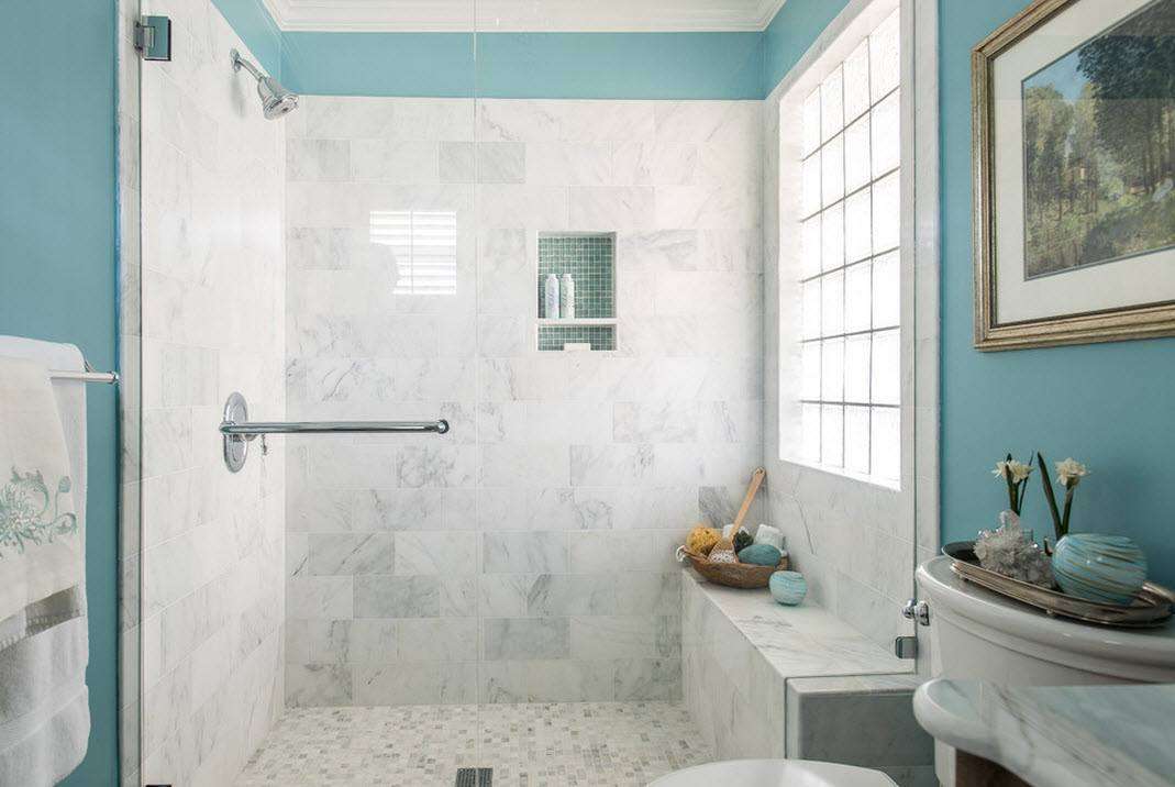 bathroom with shower decor photo
