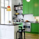 foto reka bentuk dapur hijau