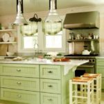 zaļas virtuves dizains