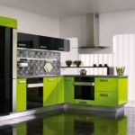 zaļas virtuves dizaina iespējas