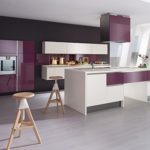 Purple kitchen with black