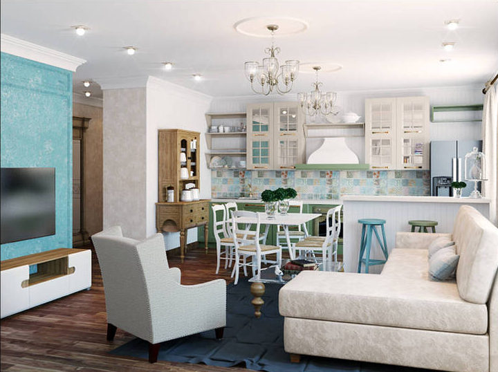 Mediterranean style living room wallpaper