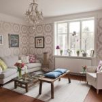 the idea of ​​a beautiful wallpaper design for the living room picture