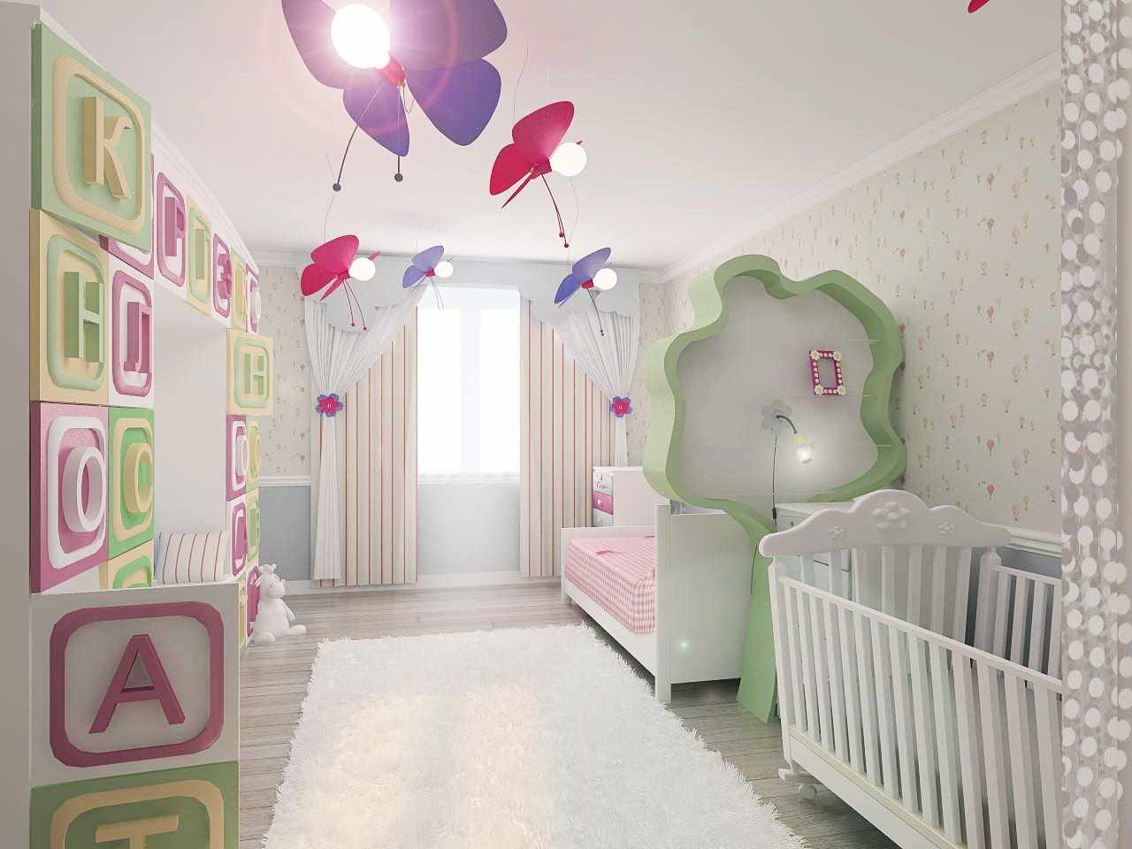 myšlenka krásného stylu dětského pokoje
