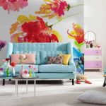 bright wallpaper design option for the living room picture