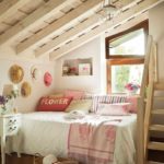 the idea of ​​a beautiful decor of a bedroom in the attic photo