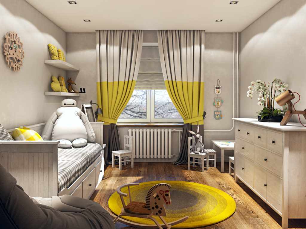 the idea of ​​an unusual style of a bedroom in Khrushchev