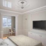idea of ​​bright design narrow bedroom photo