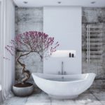 opțiunea de a aplica tencuieli decorative frumoase în interiorul imaginii din baie