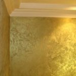An example of applying bright decorative plaster in the interior of a bathroom
