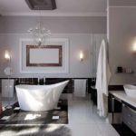the option of using light decorative plaster in the design of the bathroom photo