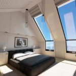 the idea of ​​an unusual style of a bedroom in the attic picture