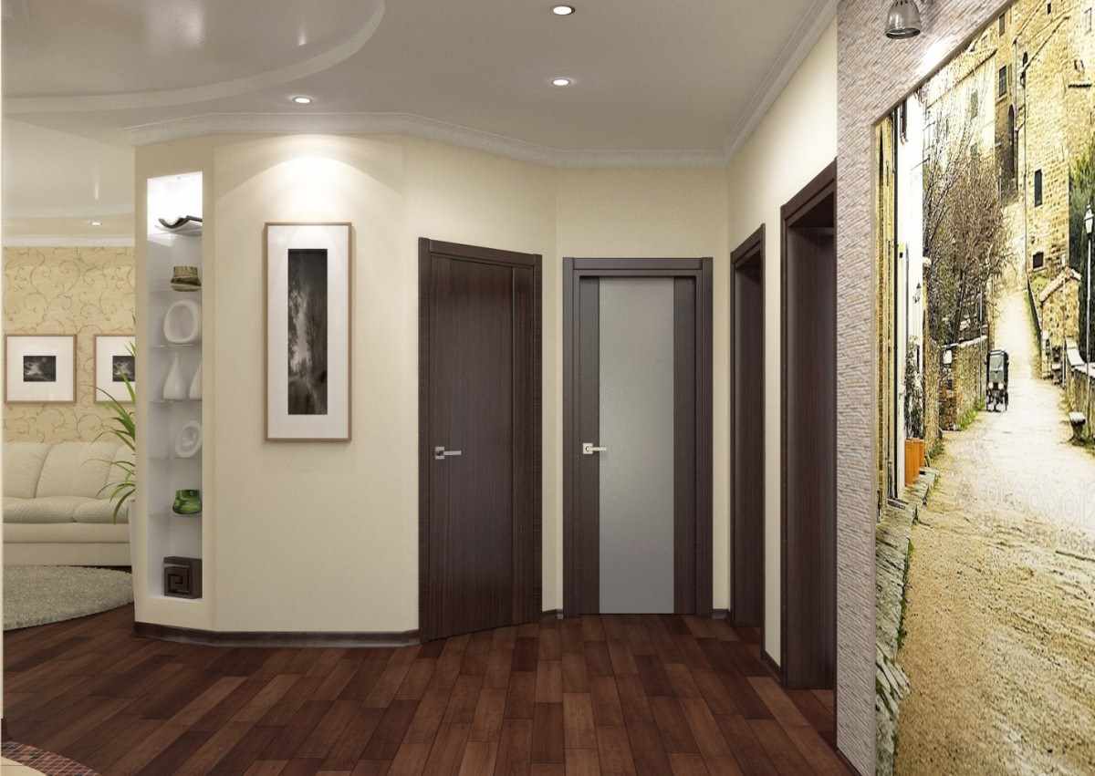 ideya ng isang maliwanag na interior corridor sa isang pribadong bahay