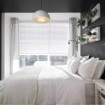 idea of ​​unusual design of a narrow bedroom picture
