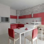 idea reka bentuk terang gambar dapur merah