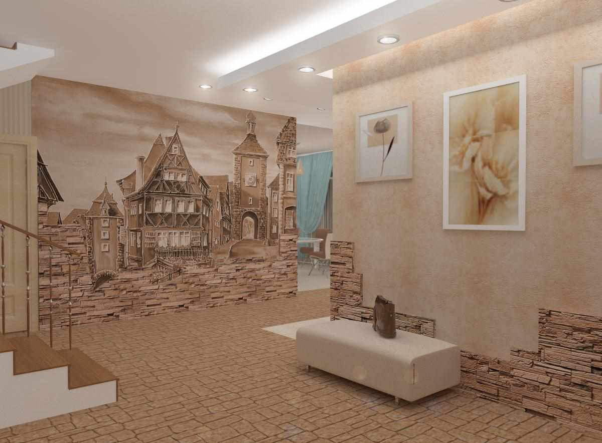 wersja niezwykłego projektu korytarza pokoju w prywatnym domu