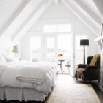the idea of ​​an unusual design of a bedroom in the attic picture