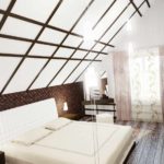 variant of the beautiful interior of the attic bedroom photo