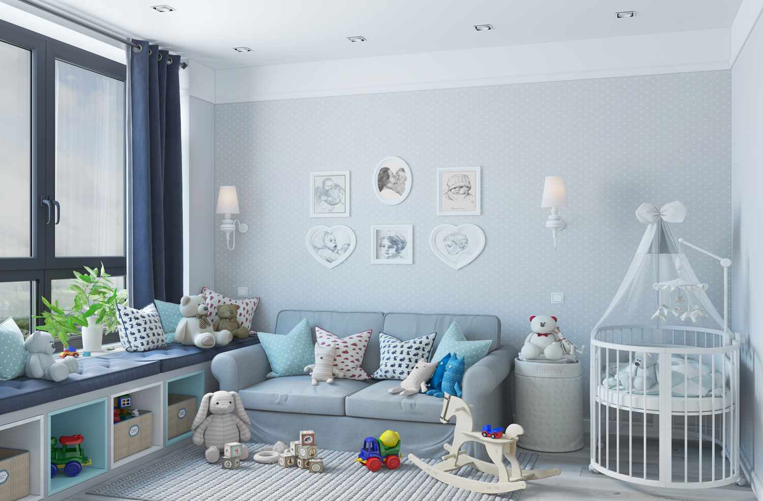 bērnu istabas skaista stila piemērs