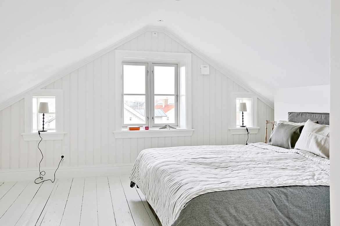 variant of the unusual style of a bedroom in the attic