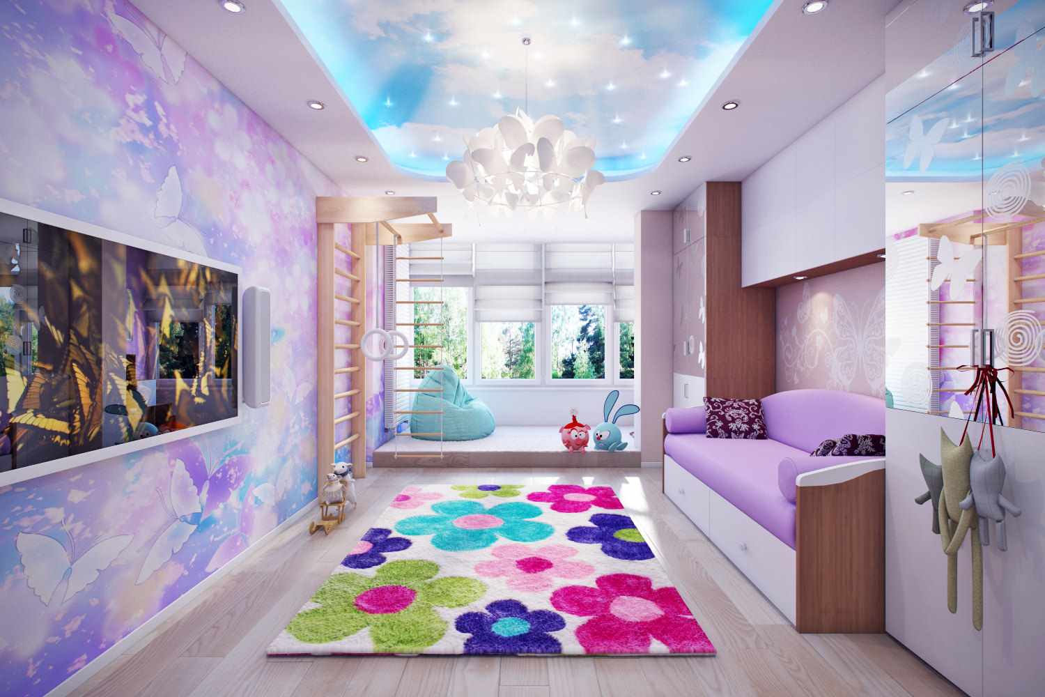 ideea unui interior luminos pentru camera unui copil