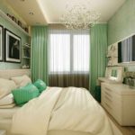 the idea of ​​a beautiful design narrow bedroom picture