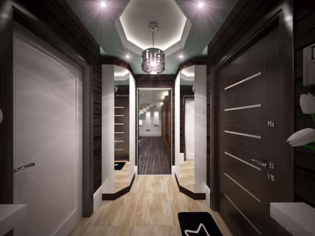 idéia de um belo corredor interior em uma casa particular