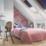 the idea of ​​a bright decor in the attic bedroom picture