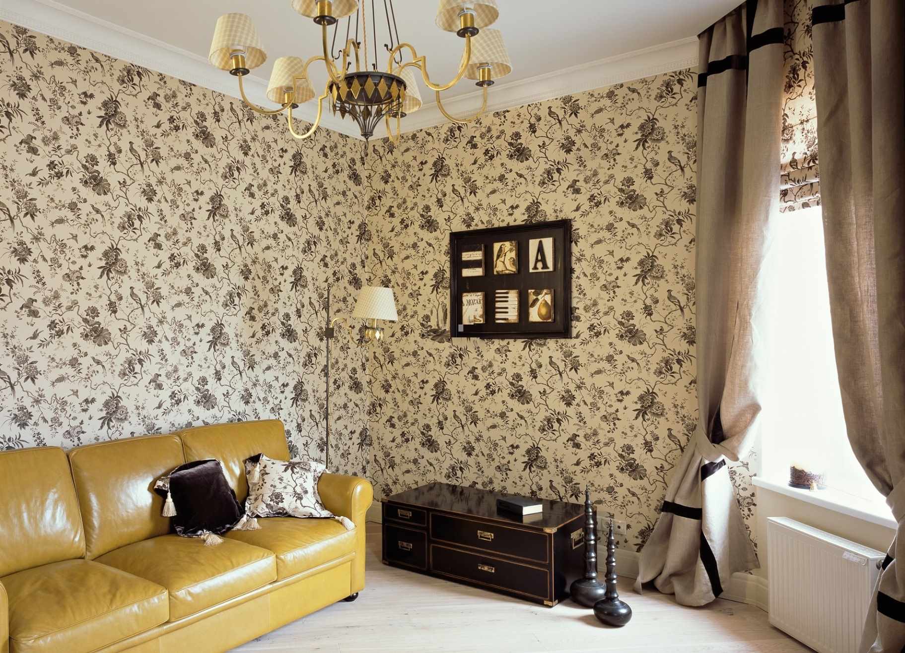 version of the unusual design of wallpaper for the living room