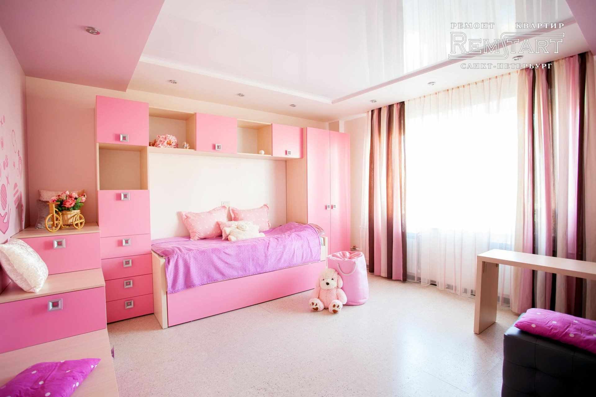 the idea of ​​a beautiful bedroom interior for a girl