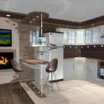 version of the beautiful design of the living room kitchen 16 sq.m photo