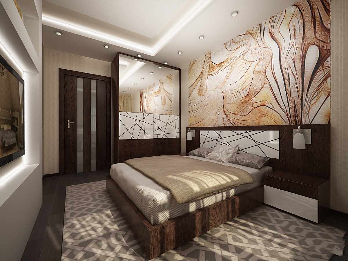 ideea unui interior luminos de dormitor de 15 mp