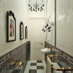 the idea of ​​using unusual decorative plaster in the decor of the bathroom photo