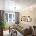 voľba pre svetlú tapetu pre interiér v obývacej izbe