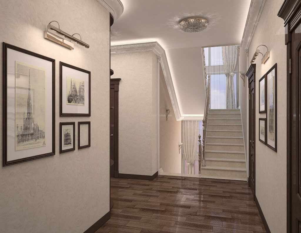 esempio di progettazione di un corridoio di luce in una casa privata