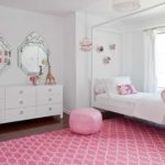 bir kız resmi için bir yatak odası alışılmadık bir stil fikri