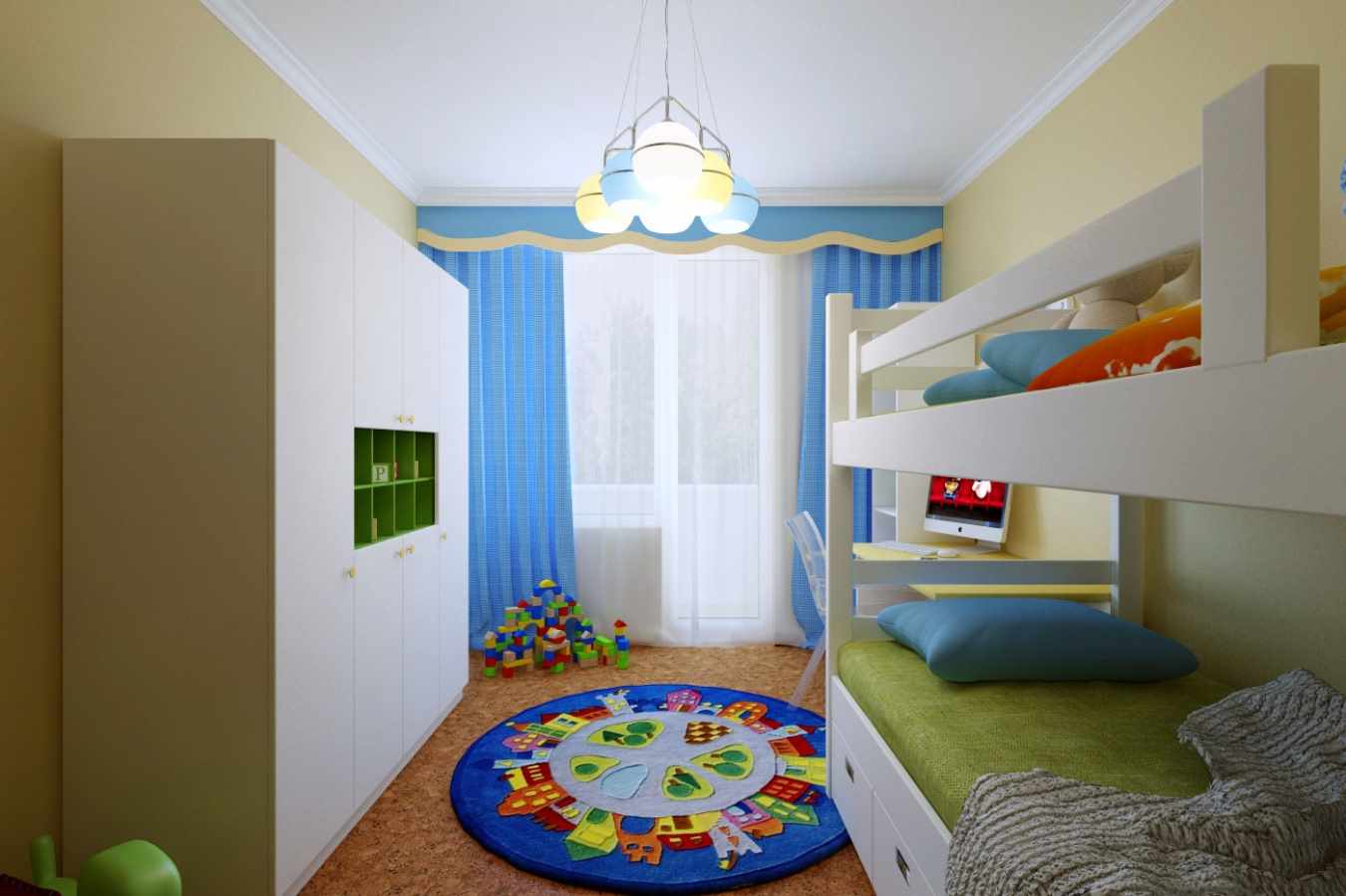 bērnu istabas gaišā stila piemērs