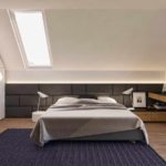 option of a beautiful style of a bedroom in the attic photo