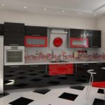 varian hiasan terang gambar dapur merah