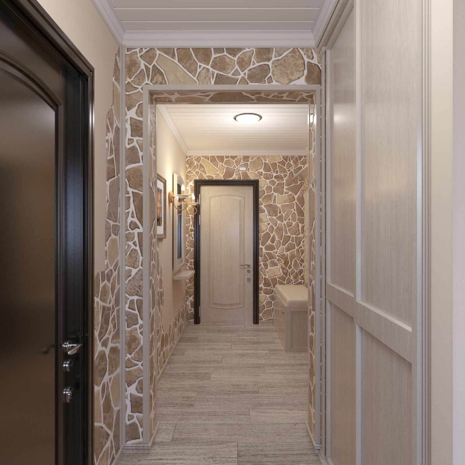 Пример за красив интериорен коридор в частна къща
