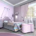 An example of a light bedroom decor for a girl photo
