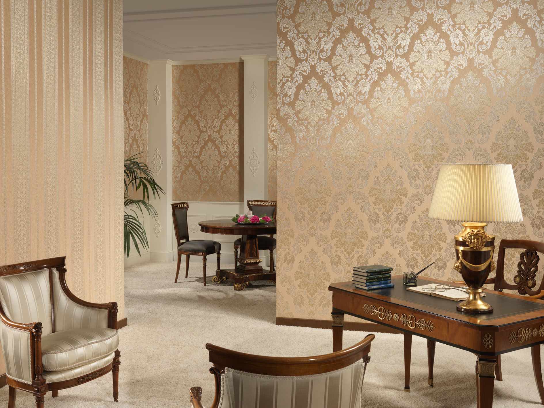 the idea of ​​a beautiful wallpaper decor for the living room