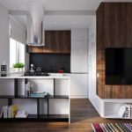 the idea of ​​a bright interior kitchen living room 16 sq.m picture