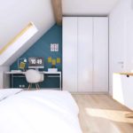 the idea of ​​a bright interior bedroom in the attic photo