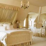 the idea of ​​a bright design of a bedroom in the attic picture