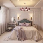 ideja par skaistu šauras guļamistabas interjera attēlu