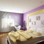 option of a bright interior of a narrow bedroom picture