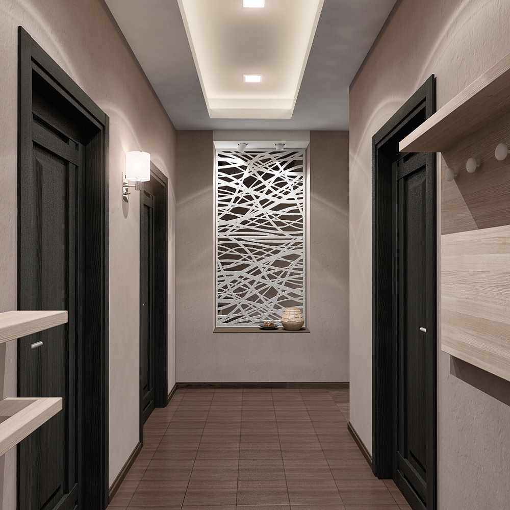 идея за коридор в ярък стил в частна къща