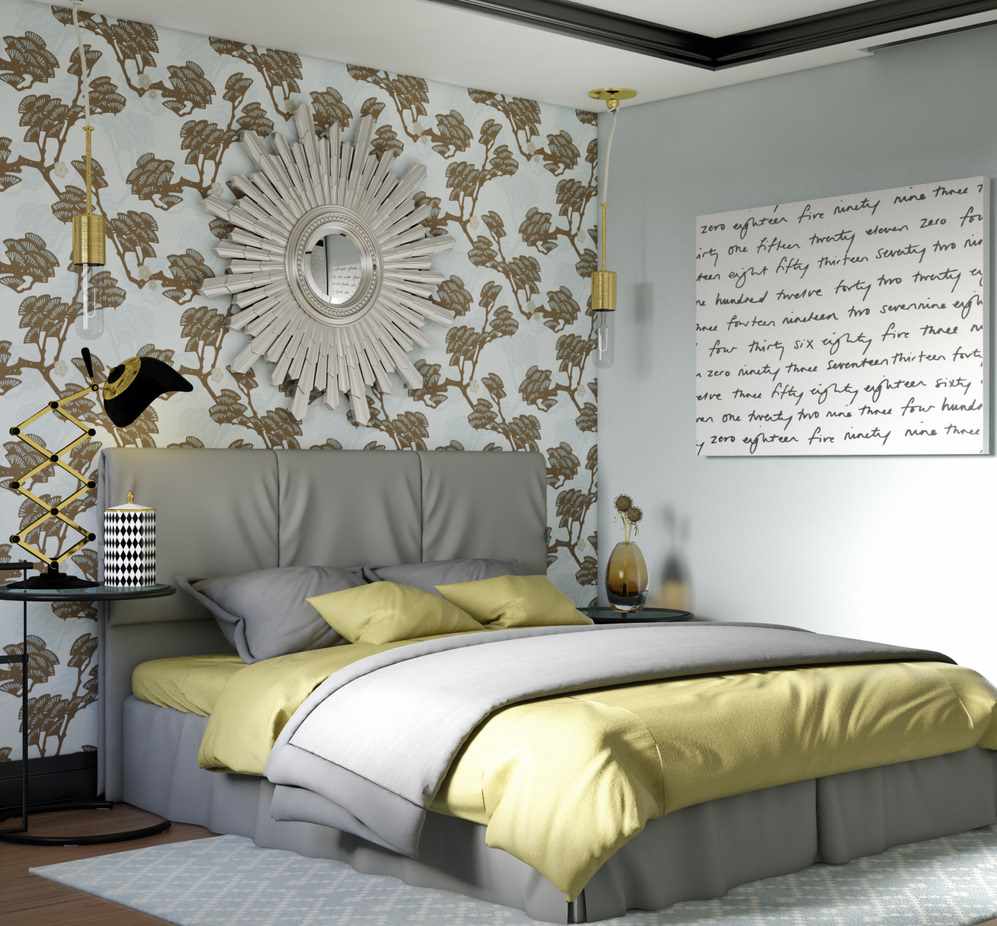 Ett exempel på en ljus stil i ett sovrum i Krusjtsjov